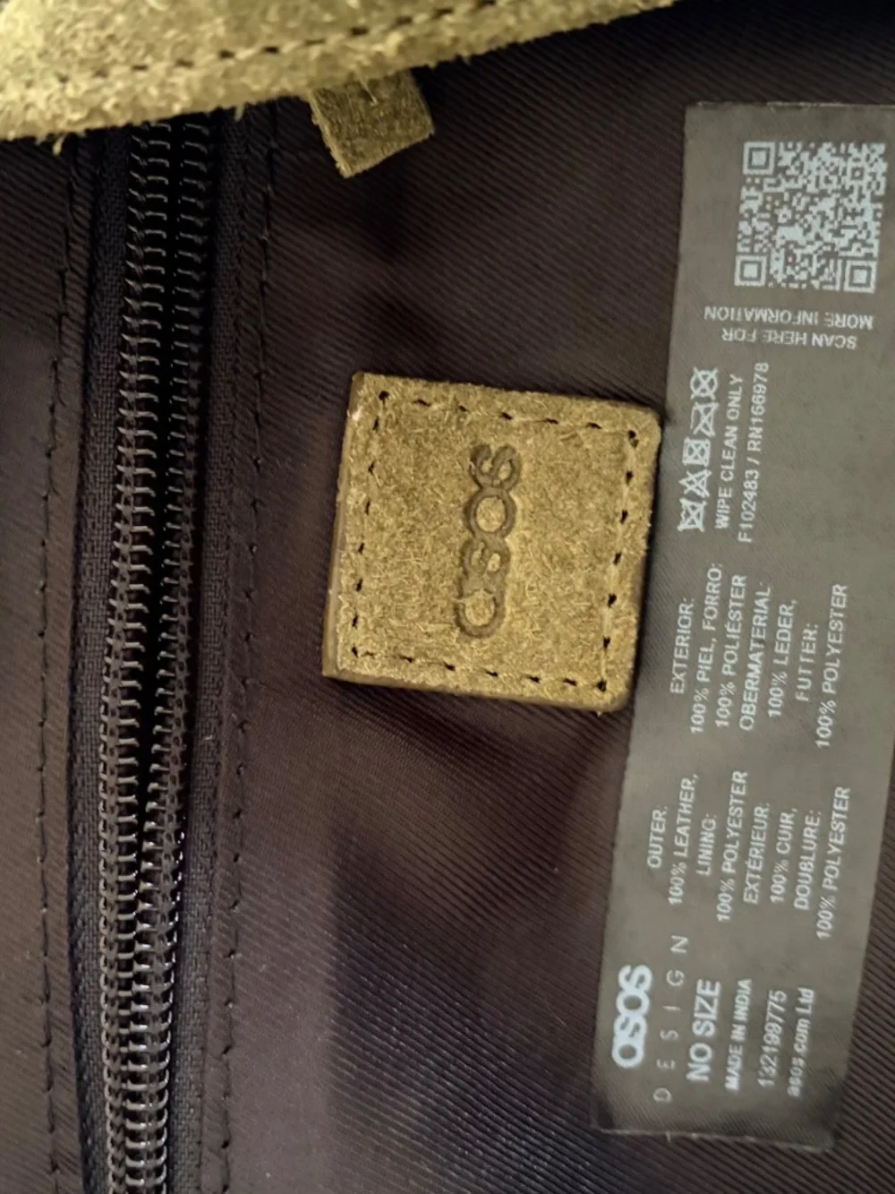 *pre-loved* ASOS DESIGN suede tubular tote bag in forest green